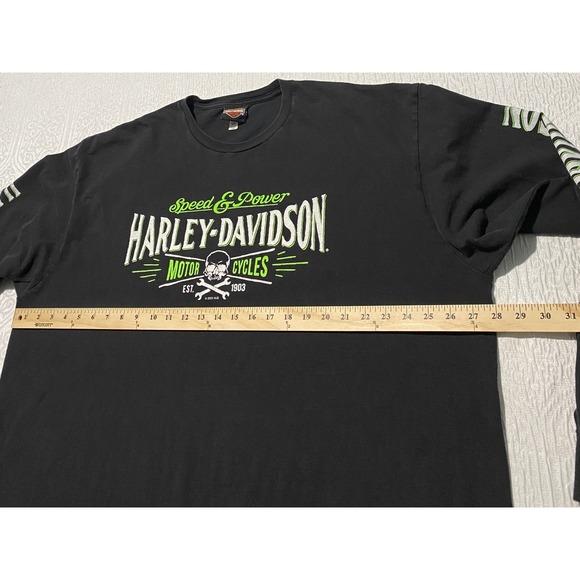 Harley Davidson Ramstein Air Base Germany Long Sleeve Shirt Mens 3XL Black Skull - Picture 7 of 7